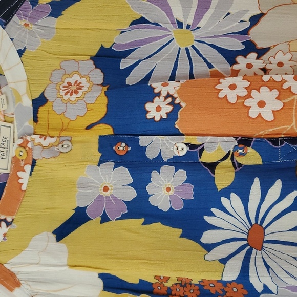 Fat Face Floral Blouse Top Size 6 Summer Flowy Button Closure Colorful Pattern - Picture 3 of 11
